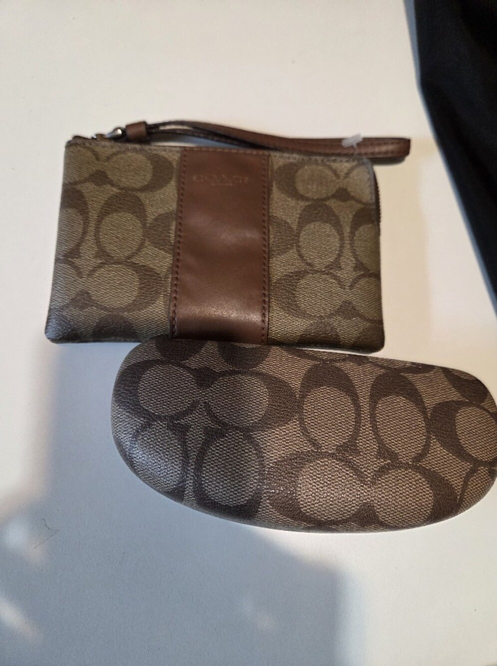 Coach Signature Monogram Wrislet with Sunglasses Case - Brown